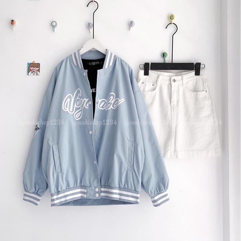 Áo khoác bomber bóng chày dù 2 lớp lót das unisex ulzzang nam nữ Voyabe AD894
