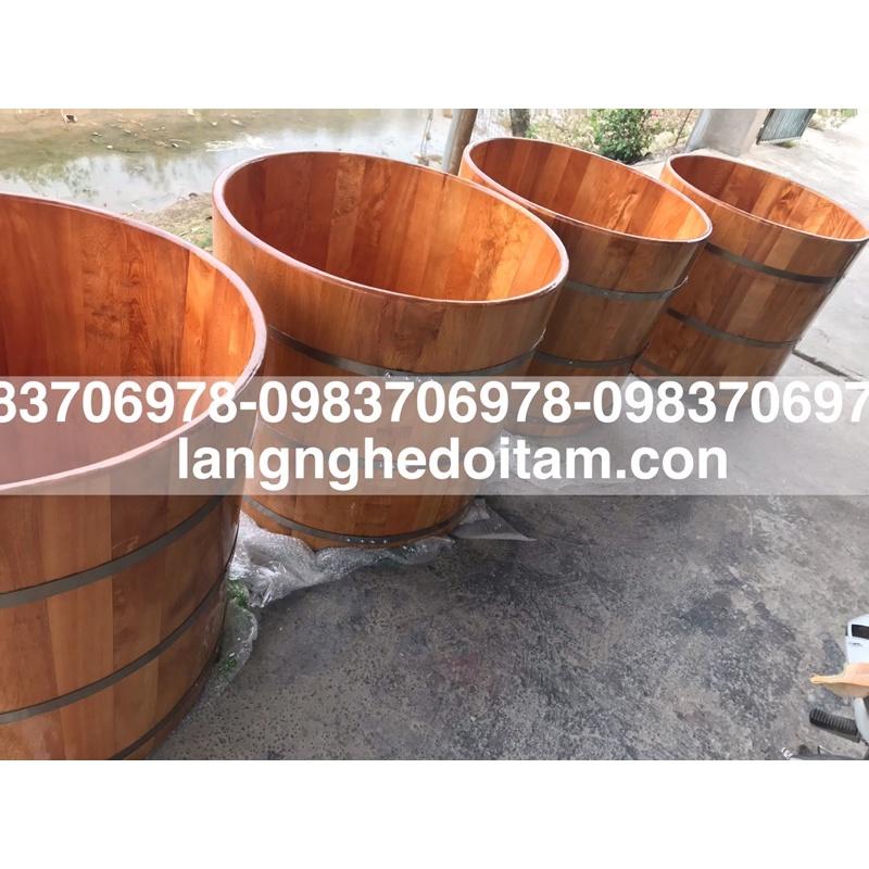 Bồn tắm gỗ pomu bo viền cao câp