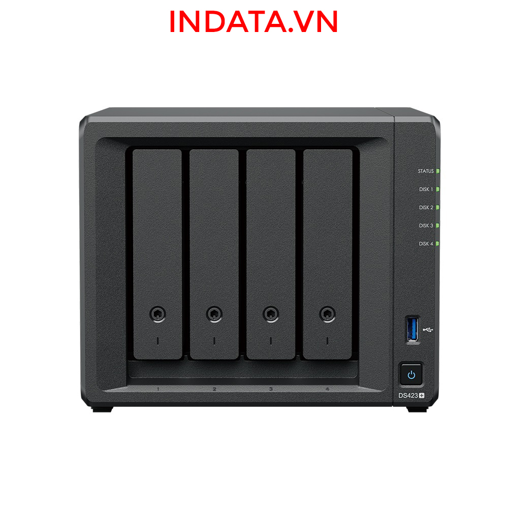 Bộ lưu trữ mạng NAS Synology DS423+ CPU Intel Celeron J4125 4-core 2.0GHz, RAM 2GB, LAN 2x 1GbE, 4 khay ổ cứng - Hàng chính hãng