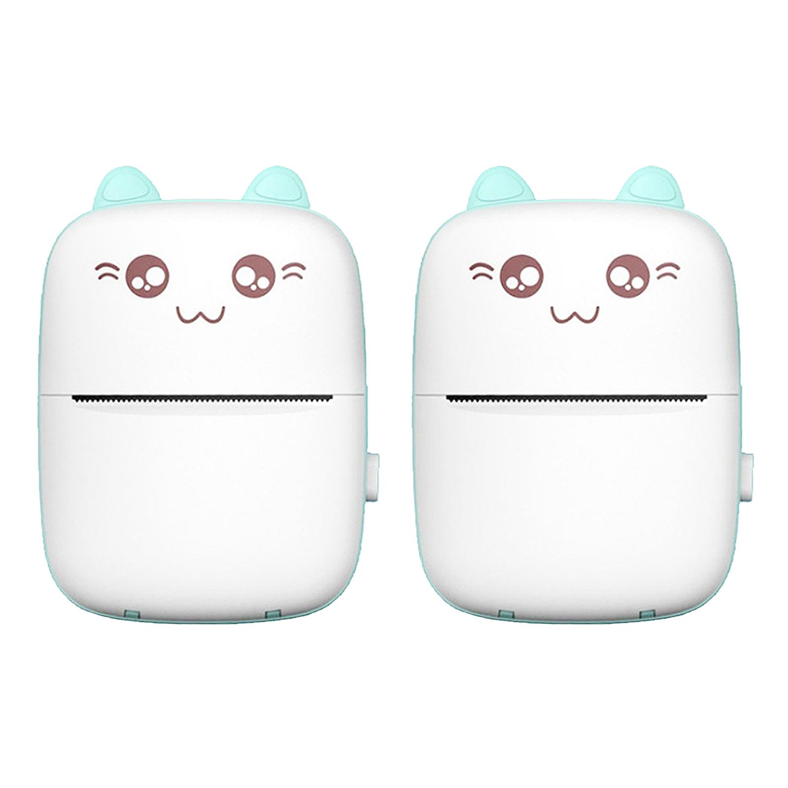 2x  Thermal Printer Mini Printer for Picture Memo 57x30mm Paper Blue