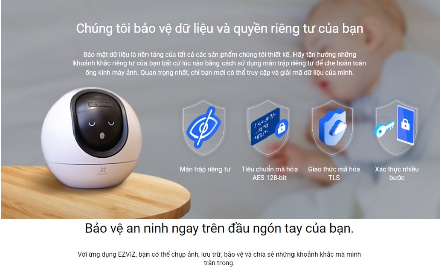 Camera wifi AI thông minh Ezviz H6 5MP 3K siêu nét, xoay 360 Độ, Đàm thoại 2 chiều - hàng chính hãng