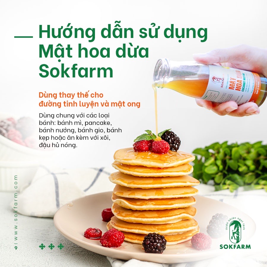 COMBO 2 CHAI MẬT HOA DỪA - SOKFRAM- 500ml - 100% MẬT HOA DỪA NGUYÊN CHẤT