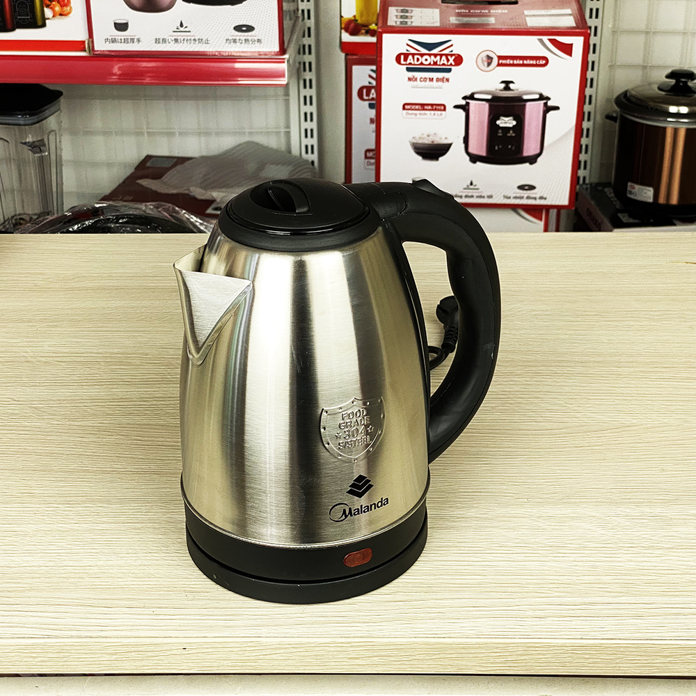 Ấm siêu tốc inox Thái Lan MALANDA LK-1318 dung tích 2L, thân ấm inox 304 không hoen rỉ, tự ngắt an toàn khi hết nước - Hàng chính hãng