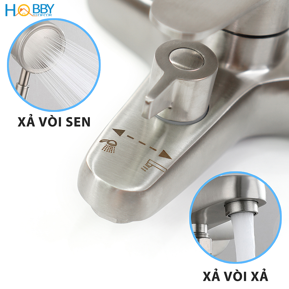 Vòi củ sen nóng lạnh van đóng mở tiện dụng HOBBY Home Decor CSNL2 - chuẩn Inox 304 không rỉ sét