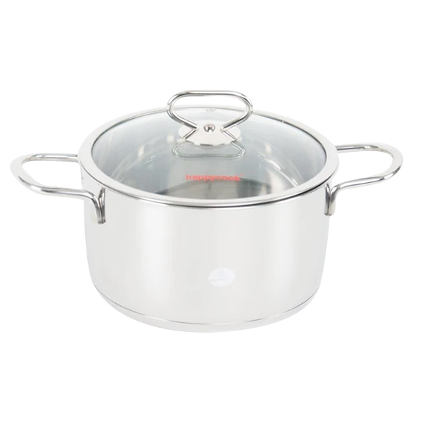 Nồi Inox Cao Cấp 3 Đáy Nắp Kiếng Happy Cook Delux Plus