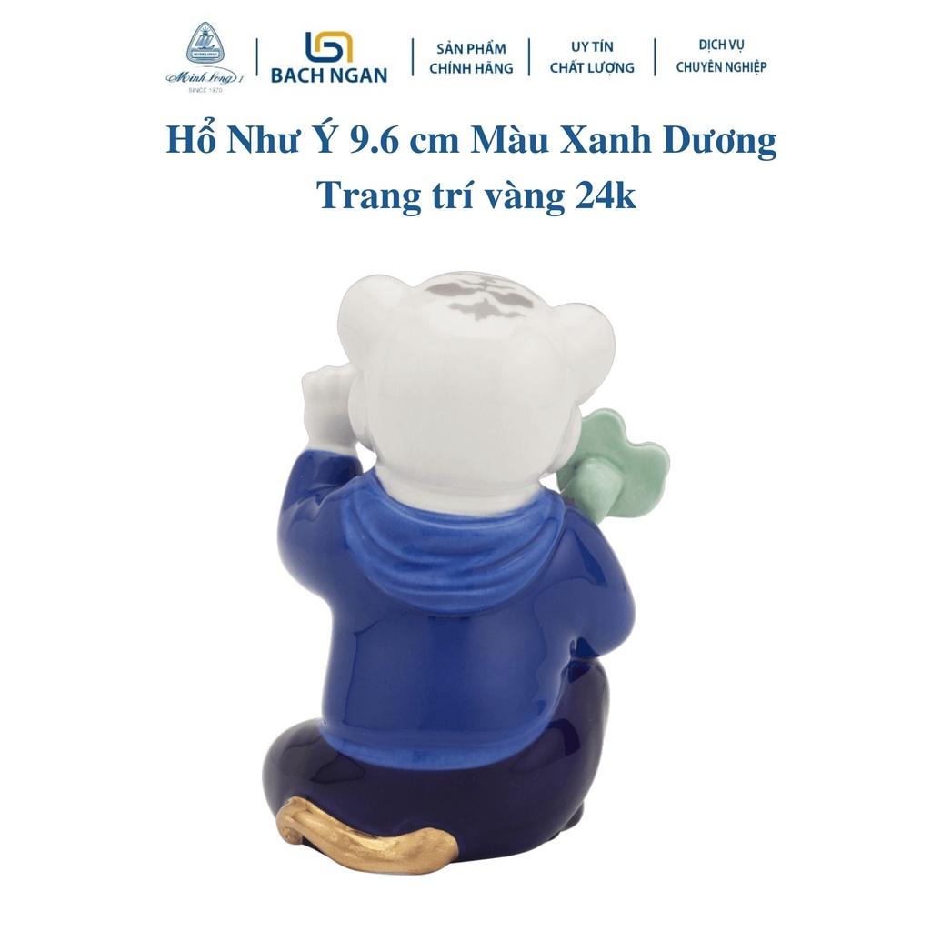 Tượng Hổ Như Ý Minh Long 9.6 cm Trang trí Vàng 24K Nhiều Màu Hàng đẹp dùng trang trí nhà cửa, nội thất, tặng quà tết