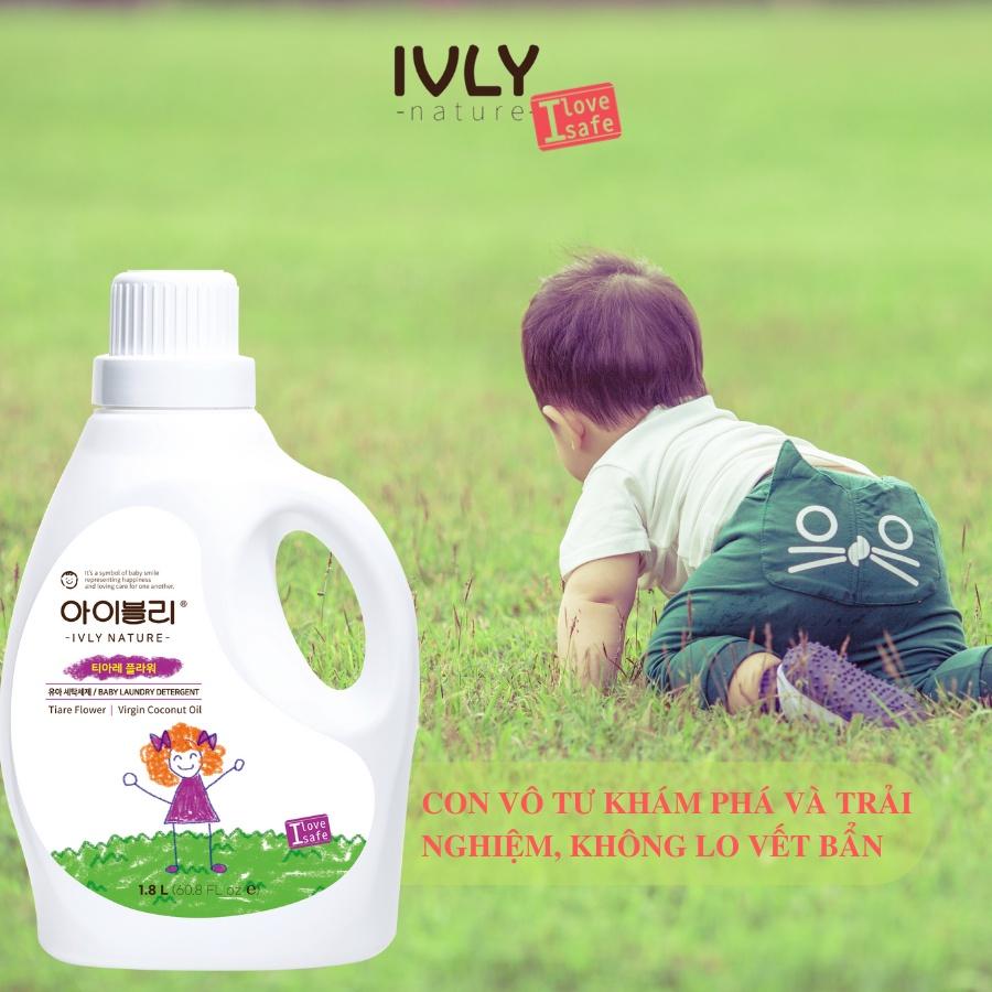 Nước giặt quần áo IVLY NATURE hương hoa Tiare dung tích 1800ml nhập khẩu Hàn Quốc ivly005