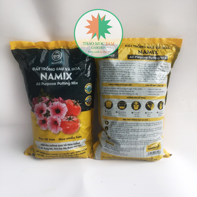 Đất trồng rau và hoa Namix - Đất sạch trồng chậu, trồng nhiều loại rau và cây hoa