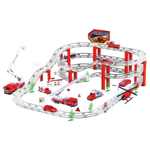 Bộ Đồ Chơi Cứu Hoả: Đường Ray Lắp Ráp Và Set 10 Phương Tiện Cứu Hoả - VECTO VT557-10
