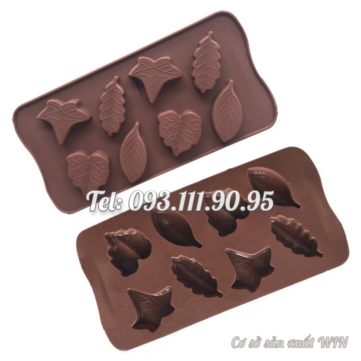 Khuôn silicon làm bánh, rau câu, socola 8 chiếc lá – Mã số 1253