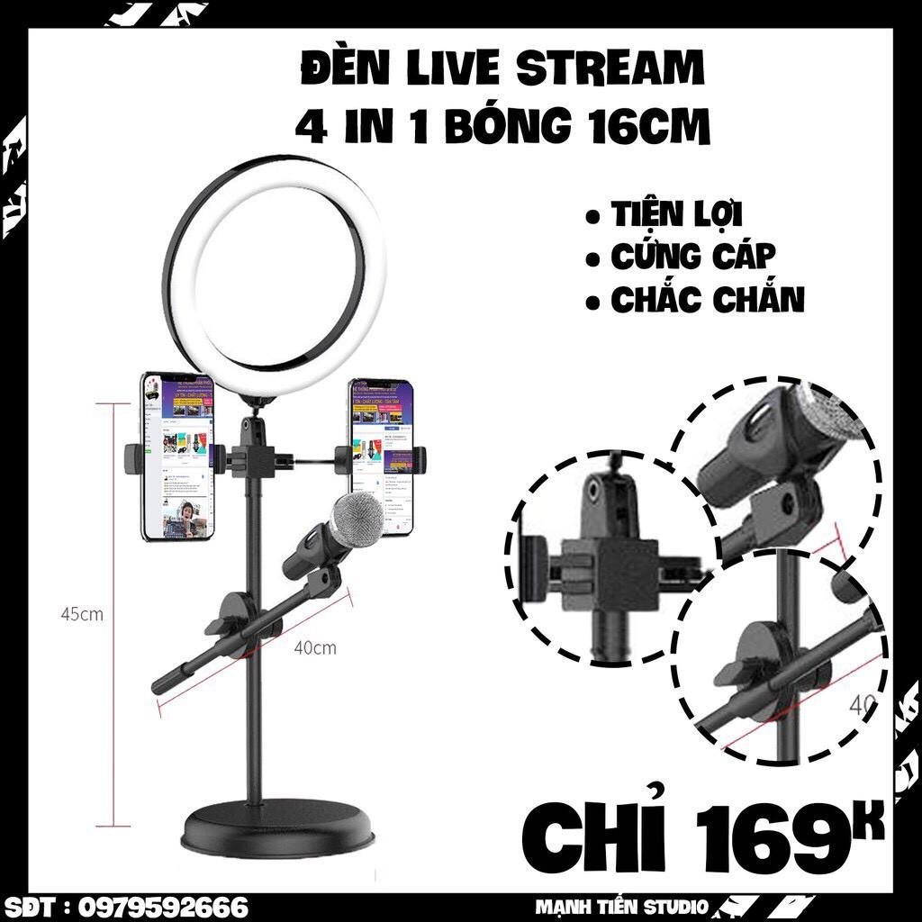 Đèn 4in1 livestream- giá đỡ micro - giá đỡ điện thoại - đèn led chuyển màu - siêu bền siêu chắc chắn