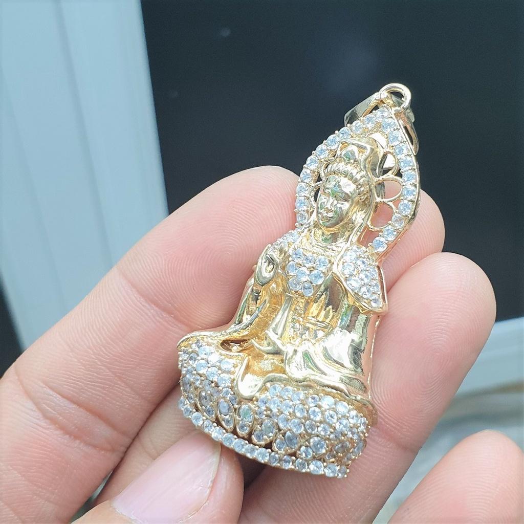 Mặt Dây Chuyền Quan Âm Bồ Tát 5CM Vàng Vonfram Mặt Tượng Cao Cấp- Dùng tắm rửa thoải mái