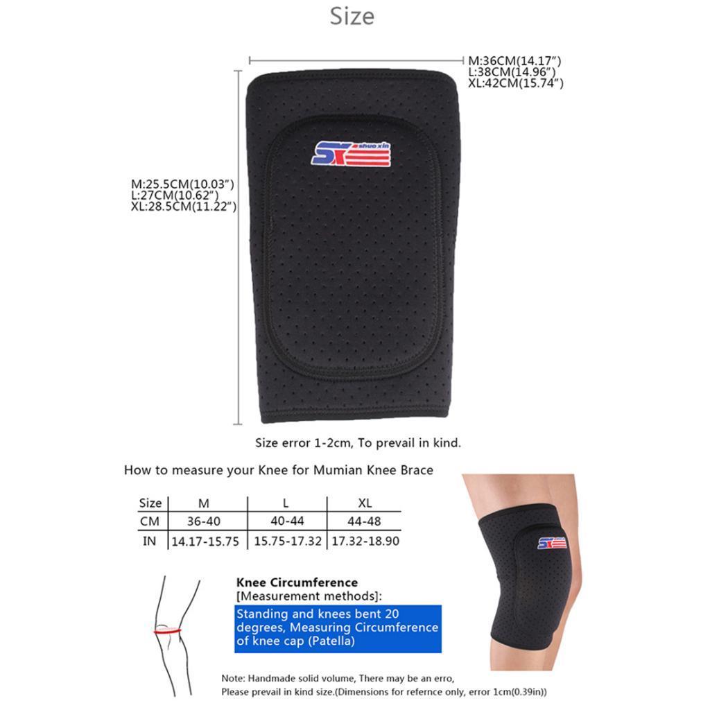 Black Knee Brace Compression Sleeve Patella Protector Pad Support Wrap