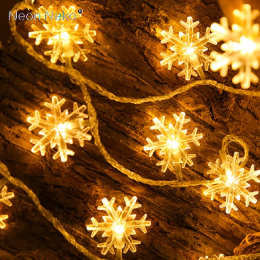 Dây led giáng sinh hình bông tuyết, trang trí phòng ngủ, trang trí cây thông Noel.