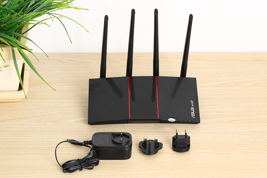 Bộ Phát Sóng Wifi Router Chuẩn Wifi 6 Băng Tần Kép Asus AX55 Đen - Hàng chính hãng