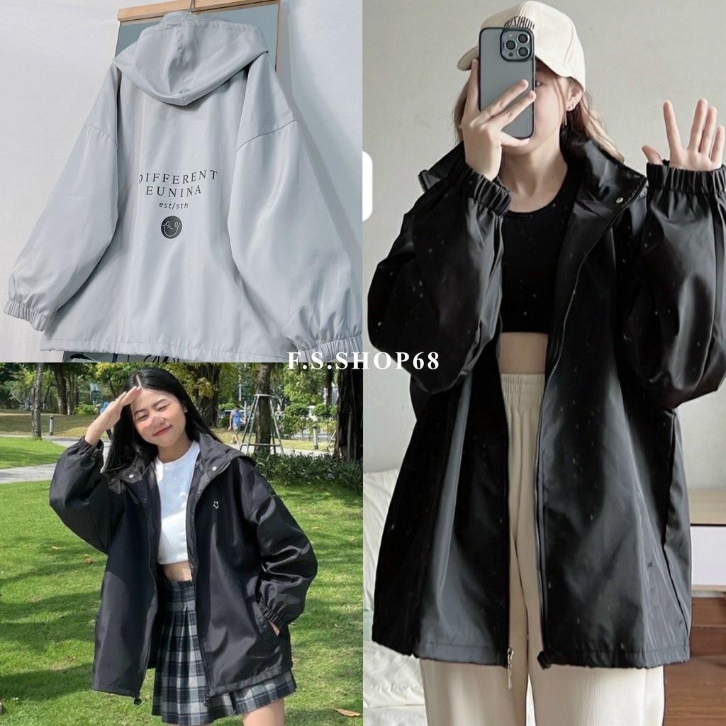 Áo Khoác dù Mặt cười jacket ulzzang unisex Nón Rời form rộng Hàn Quốc (Ảnh thật)