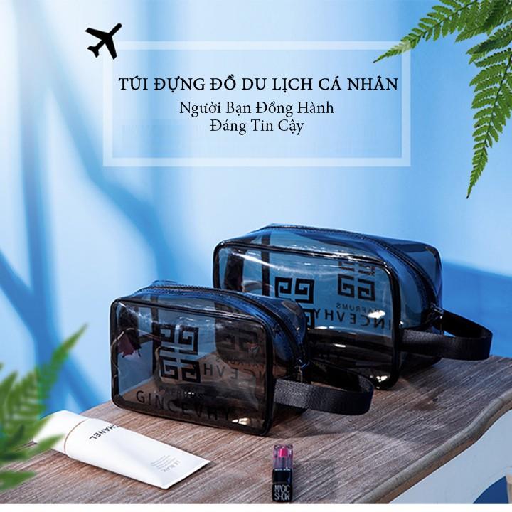 Set 3 túi đựng đồ trang điểm trong suốt bằng nhựa dẻo đa năng, túi đựng mỹ phẩm du lịch FAMAHA