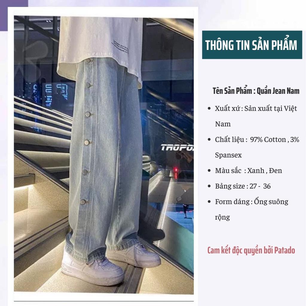 Quần jean nam PATADO baggy phom suông, rộng CB01 hottrend hàn quốc 2022