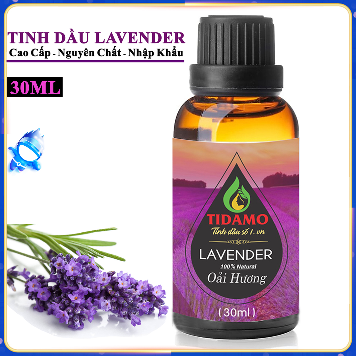 Tinh Dầu Lavender 30ML Nhập Khẩu Cao Cấp - Tinh Dầu Oải Hương TIDAMO Xông Phòng Thư Giãn, Bảo Vệ Sức Khỏe