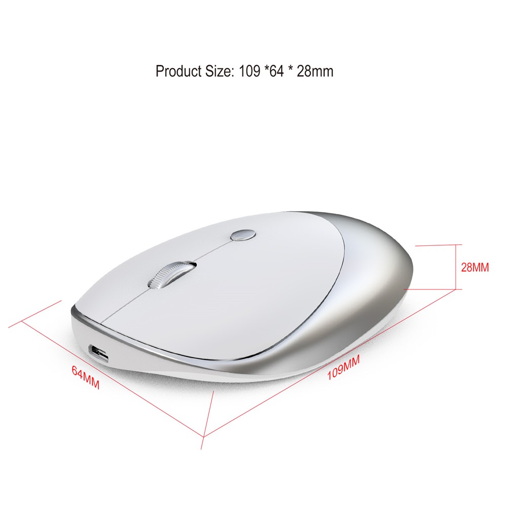 Chuột Không Dây 3 Chế Độ HXSJ T36 (Bluetooth 3.0/5.0 &amp; USB 2.4G) - Pin Sạc, Nút Bấm Chống Ồn, Thiết Kế Mỏng Nhẹ - Hàng Nhập Khẩu
