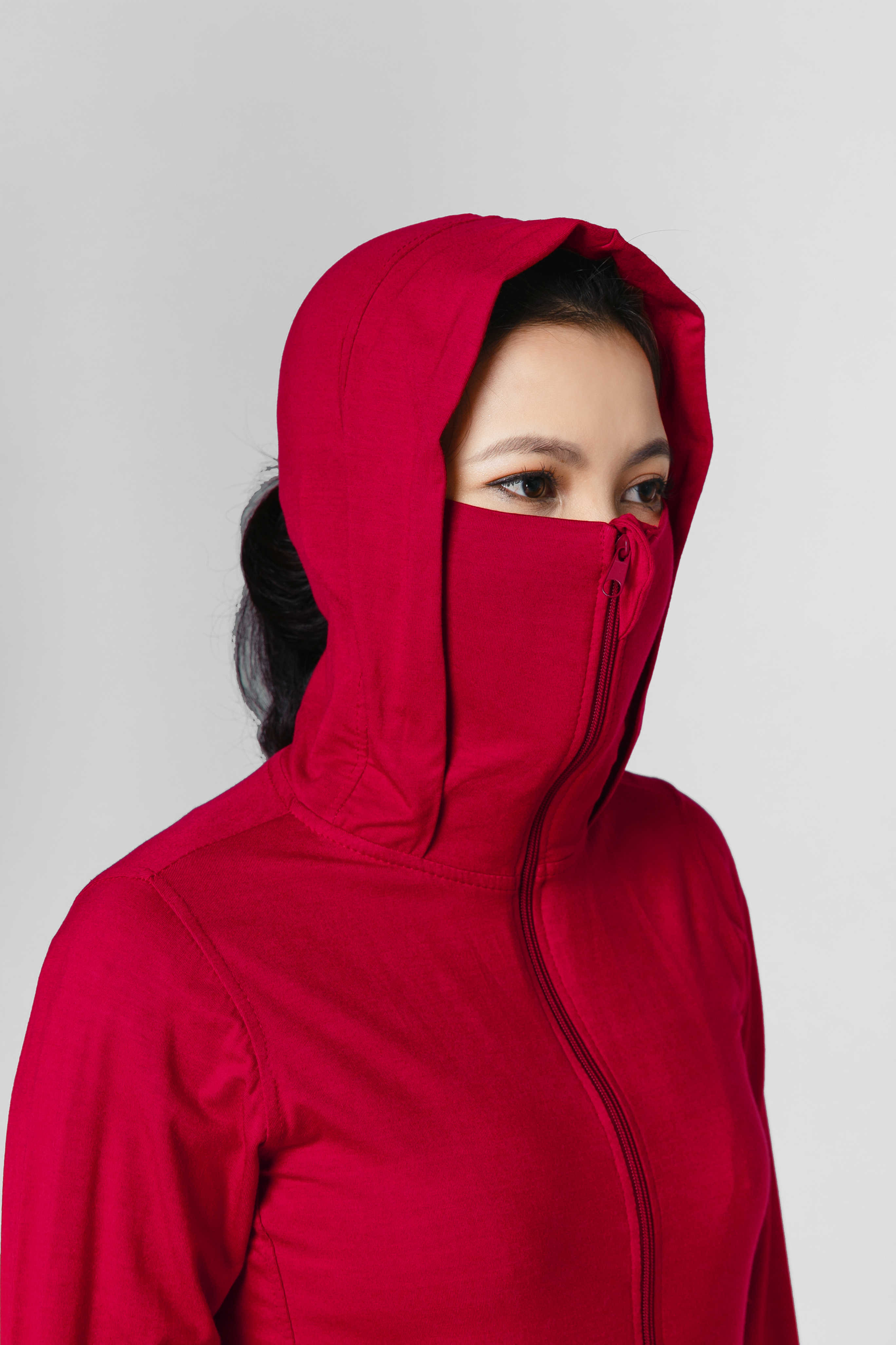 Áo khoác nữ chống nắng hiệu quả Phúc An 4043 màu đỏ