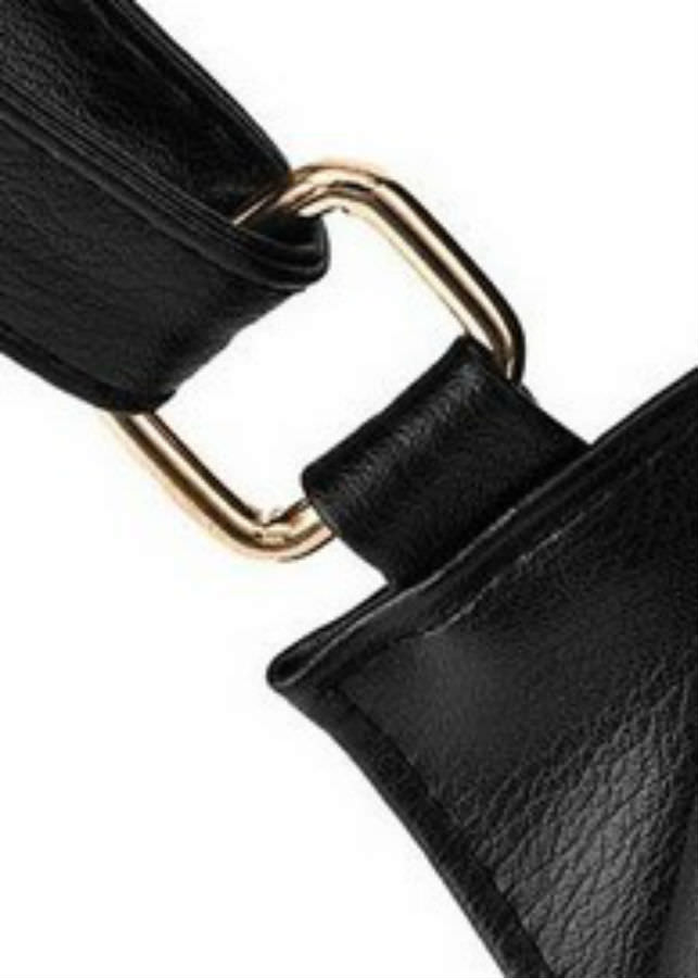 Balo Da Nữ Kèm Móc Khóa Thú Bông 335 - Đen (26 x 25 cm)