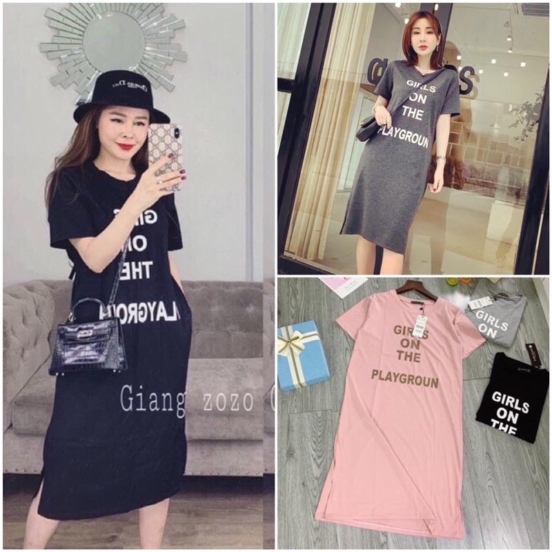 Đầm cotton dáng suông chữ GIRL sale