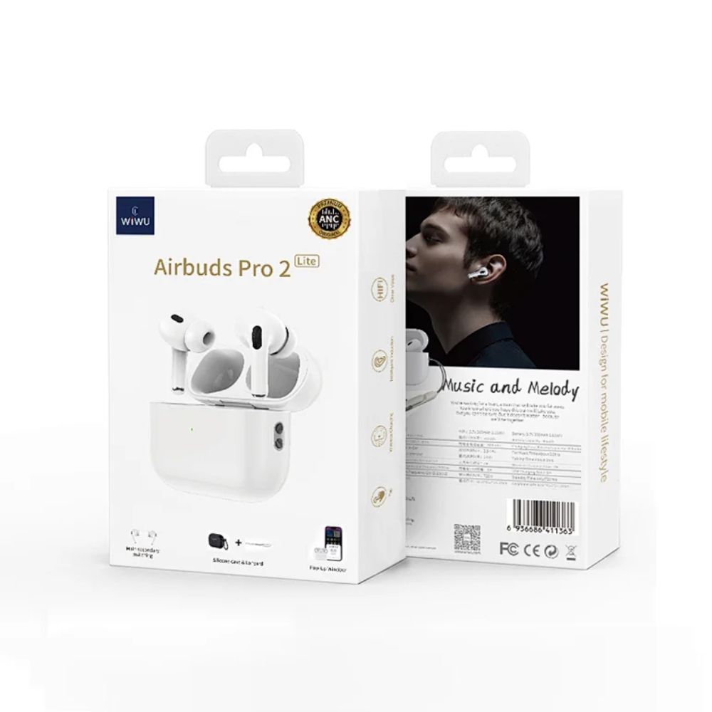 Tai nghe Bluetooth True Wireless Wiwu Airbuds Pro 2 ANC - Hàng nhập khẩu