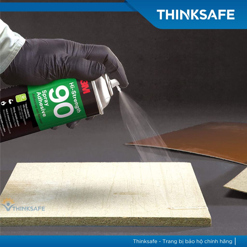 Keo xịt đa năng 3M Thinksafe Hi-Strength 90, siêu dính dán được nhiều vật liệu, độ kết dính cao, keo xịt nhanh khô