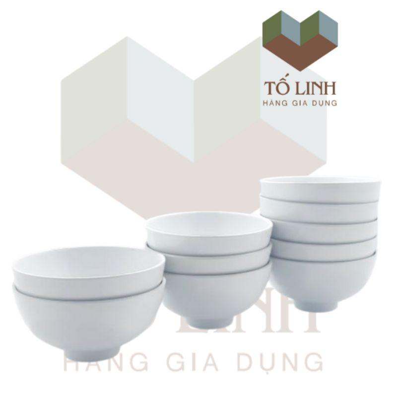 Combo 10 chén cơm sứ trắng 4.5 inch HC-VN,,Set 10 chén cơm sứ trắng Việt Nam