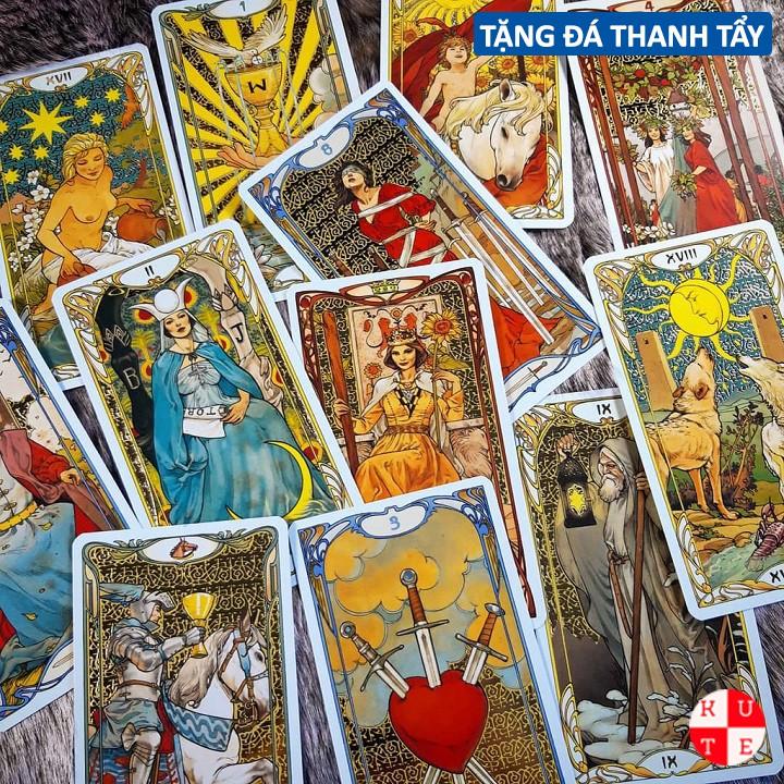 Bài Tarot Golden Art Noveau Tarot 78 Lá Bài Tặng File Tiếng Anh Và Đá Thanh Tẩy