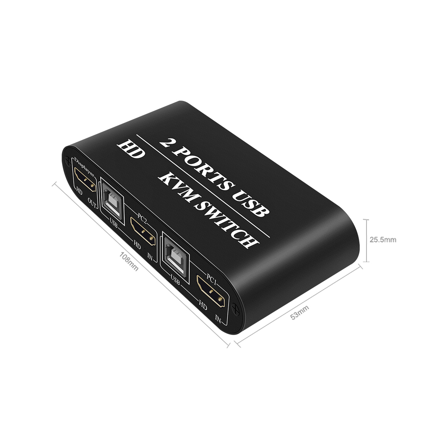 Bộ chuyển mạch chia USB KVM 2 cổng cho màn bàn phím máy in và máy nghe nhạc KH21 4K30Hz Switcher HD