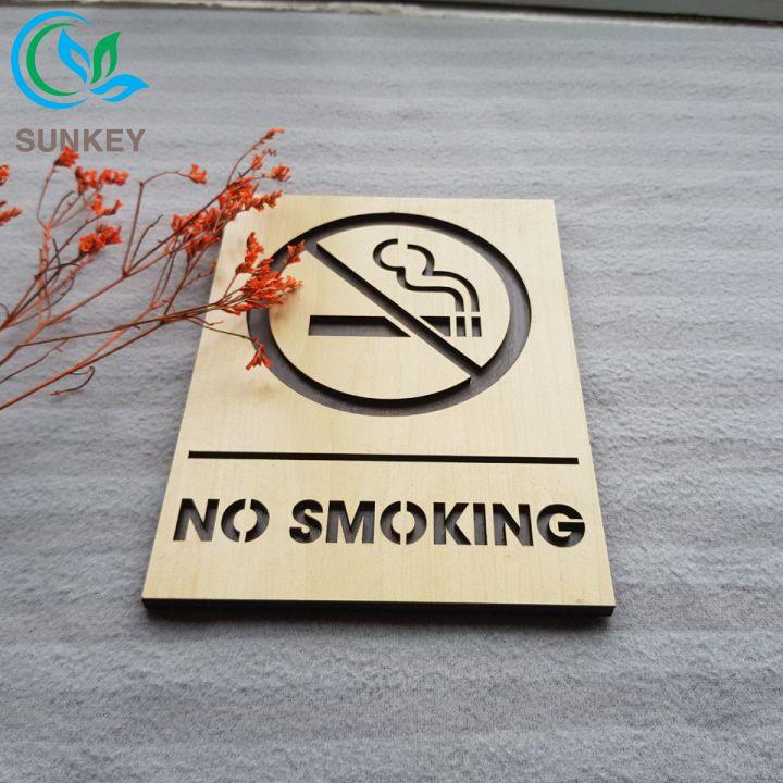 Bảng Gỗ Treo Cửa Chữ No Smoking - Kích Thước 14x19 cm - Chất Liệu Gỗ MDF Nhập Khẩu - Trang Trí Tường, Treo Cửa