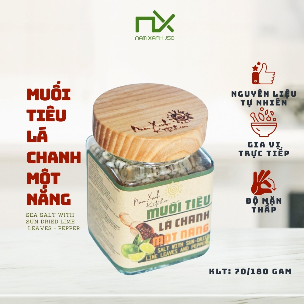 Muối Tiêu Lá Chanh Một Nắng 90g (200g)/ Sea Salt With Sun And Dried Lime Leaves And Peppers 90g (200g)