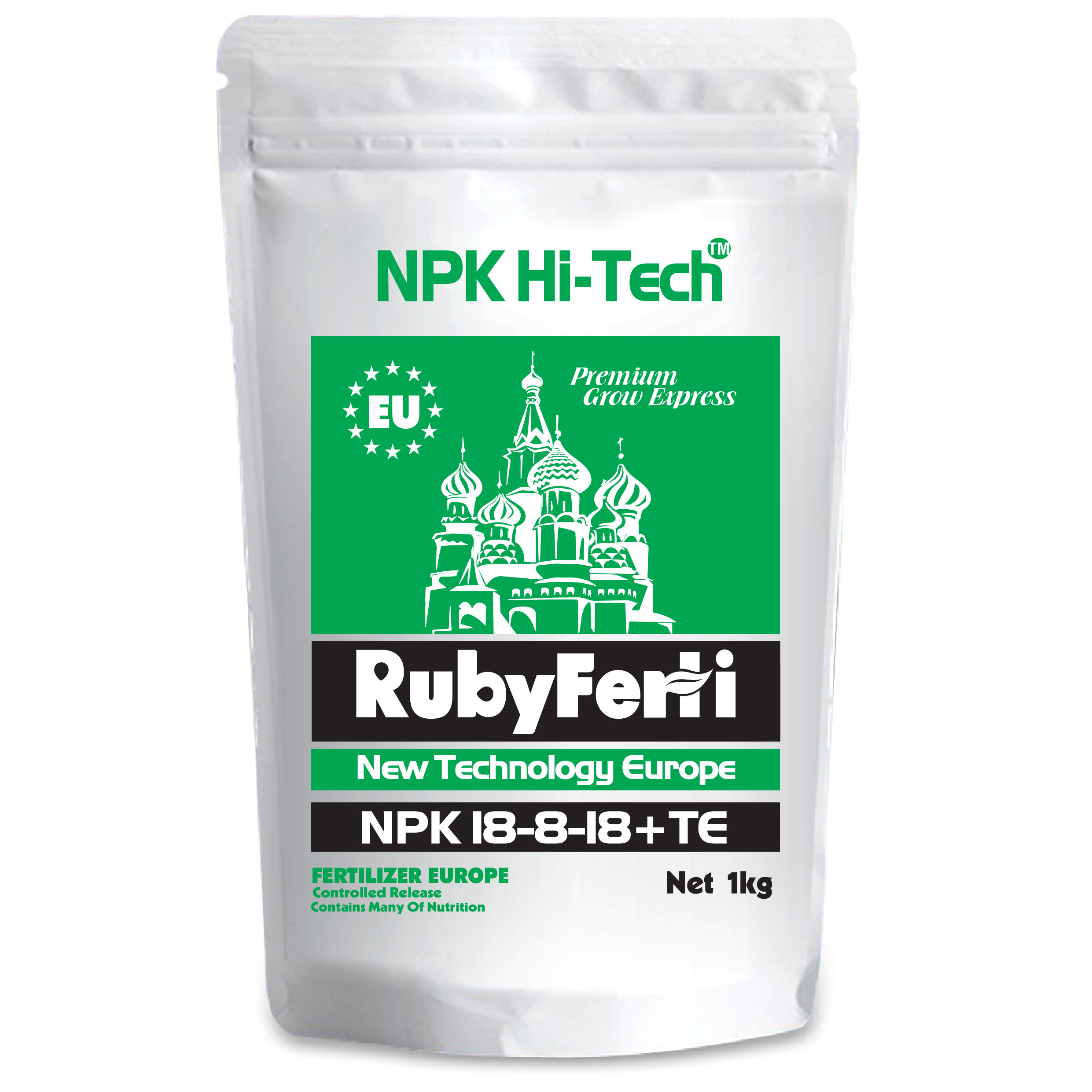 Phân bón NPK Hi-Tech: RubyFerti NPK 18-8-18+TE