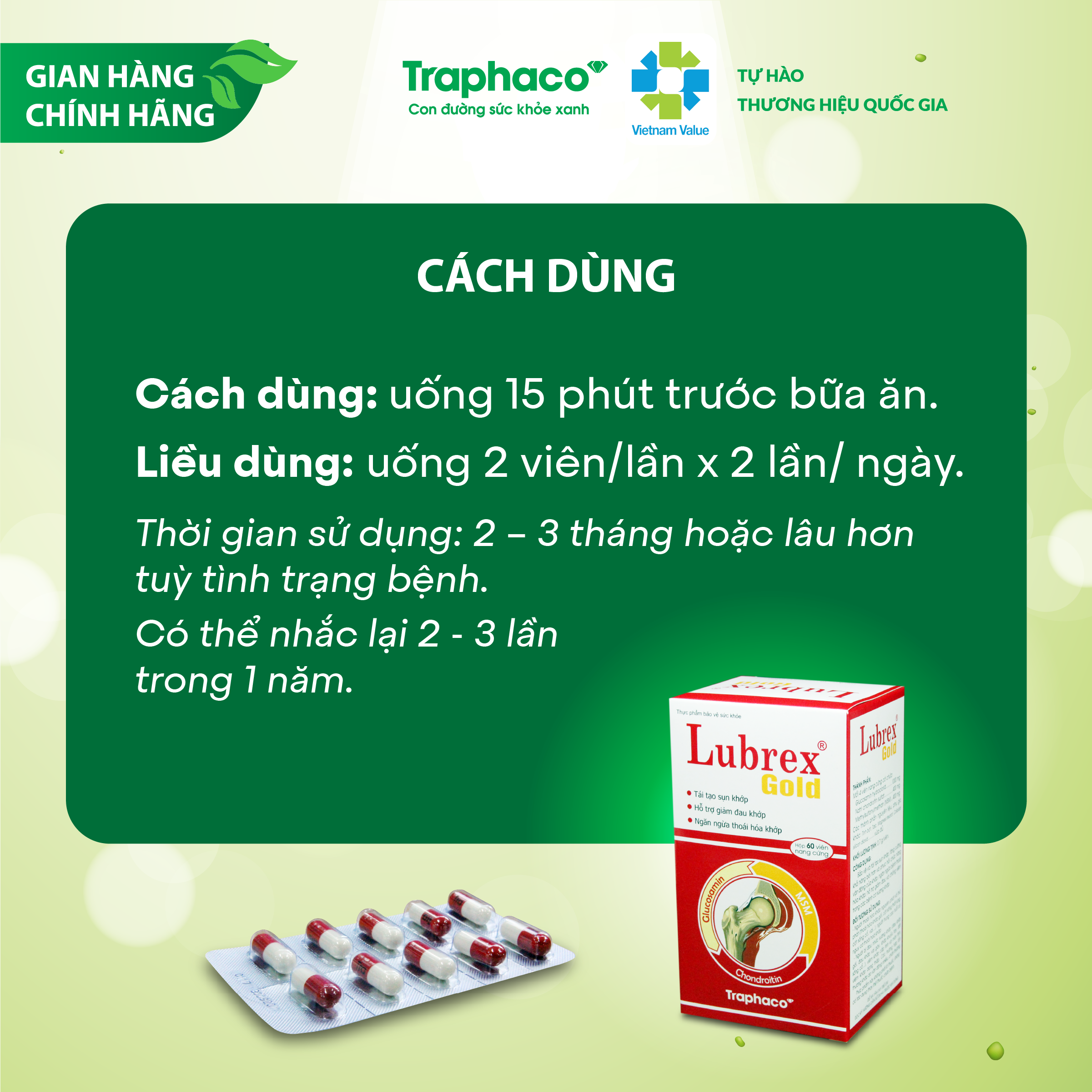 LUBREX GOLD - BẢO VỆ VÀ TÁI TẠO SỤN KHỚP - NGĂN NGỪA THOÁI HÓA KHỚP