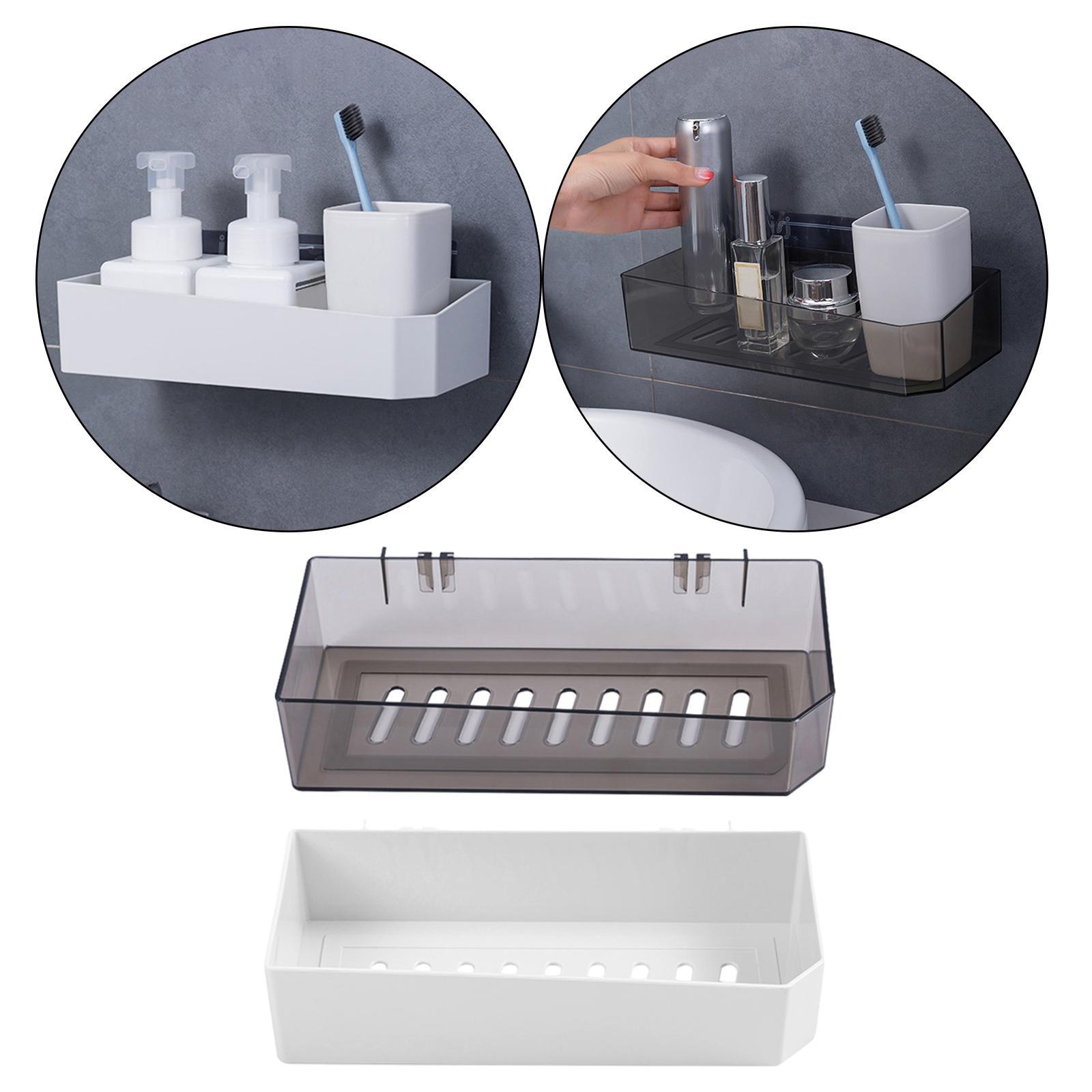 2Pcs Bathroom Shower Shelf Wall Mounted No Drilling Rustproof Bathroom Home