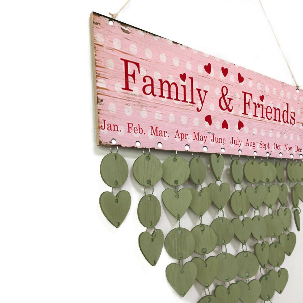 Family friends reminder calendar wooden board plaque hanging decor