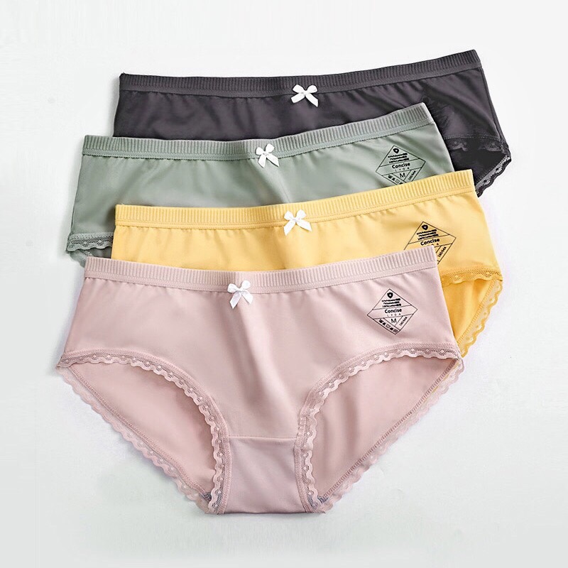 Combo 5 chiếc quần lót thun cotton kháng khuẩn đính nơ siêu xinh fom từ 45-58kg