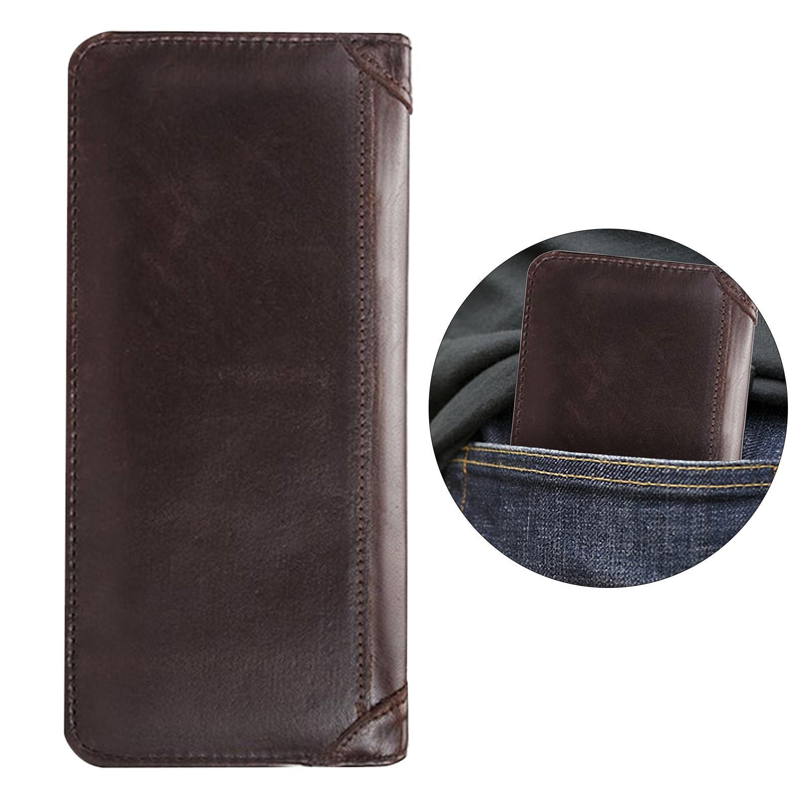 Men Long Wallet  Bifold Vintage Style Minimal PU Leather Card Holder