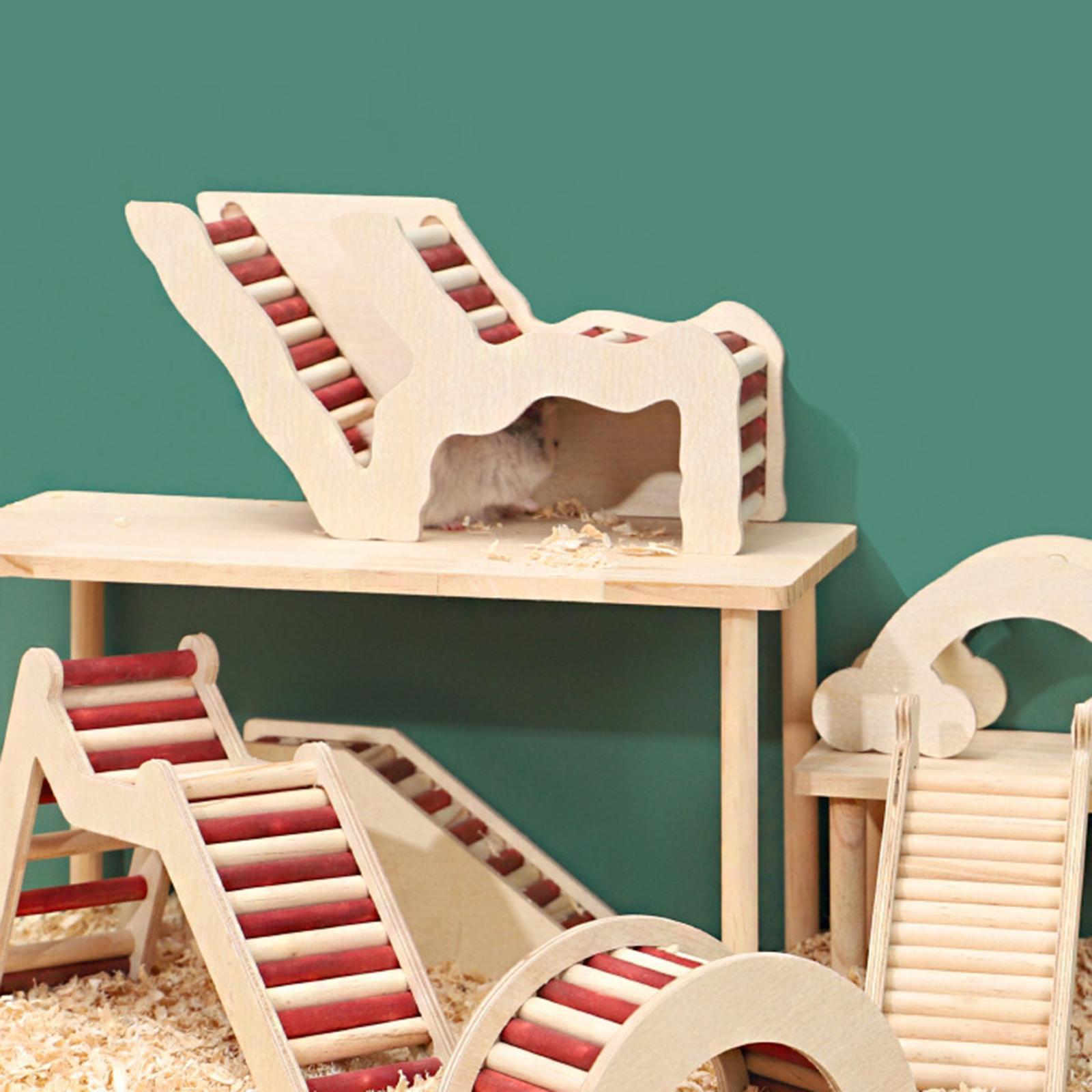 Wooden Bridge Ladder, Hamster Rat Rodents Toy, Small Animal Chew Toy