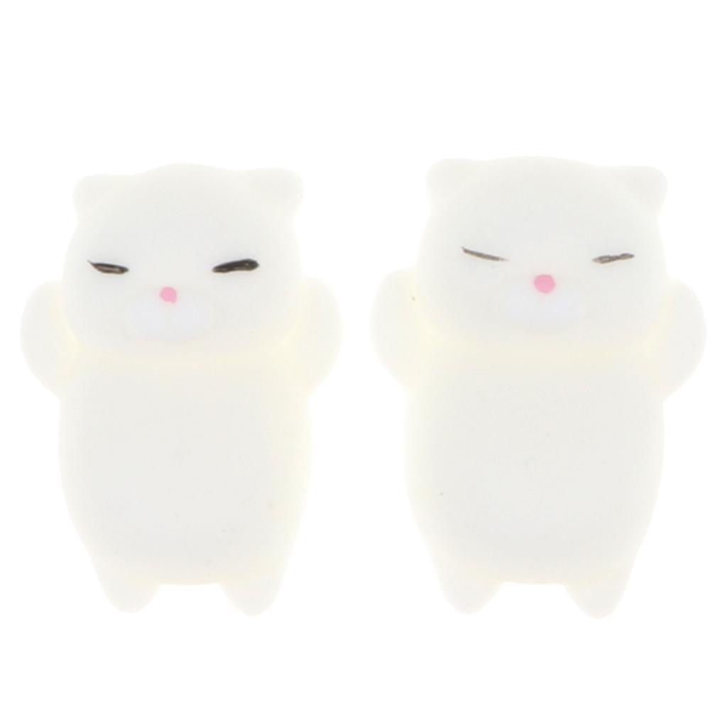2 Pcs Squishy Soft Slow Rising Squishes TPR Stress Relief Mini Cat Toy