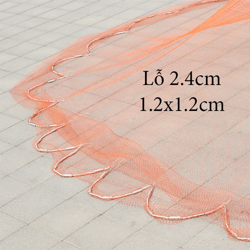 Chài Dù Bắt Cá Cao Cấp Mắt 2.4cm và 3.5cm Bung 5M-6M-8M Nặng 2.5kg - 3kg - 4kg - 5Kg