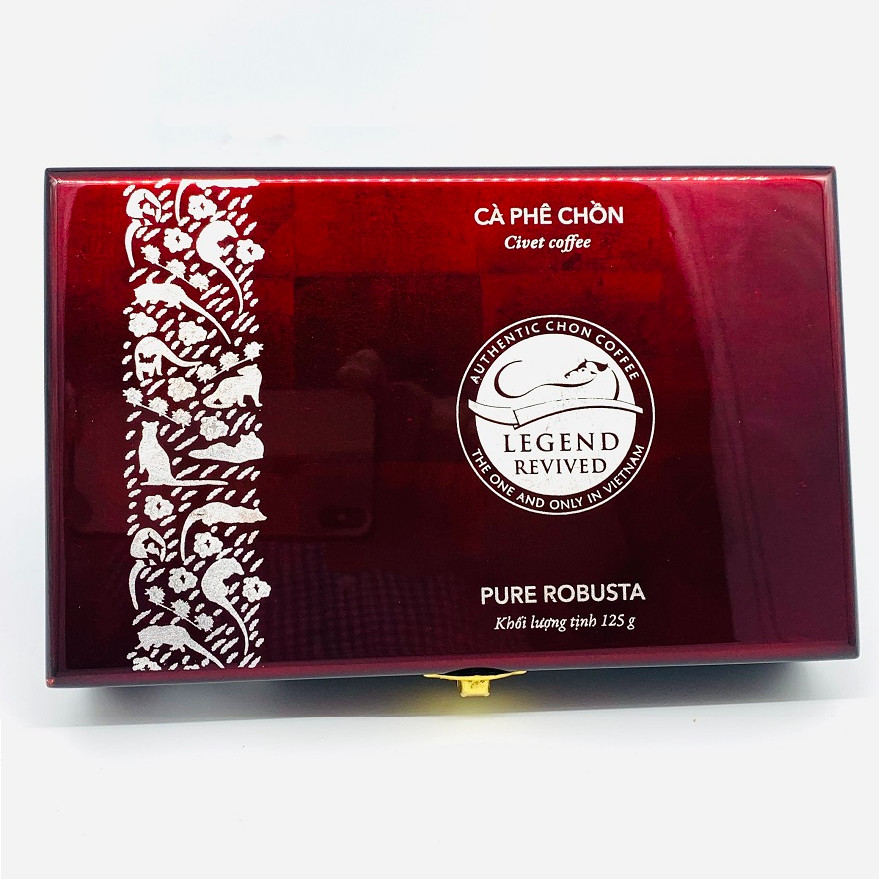 Cà phê Chồn Robusta 125gam - Hộp Sơn Mài