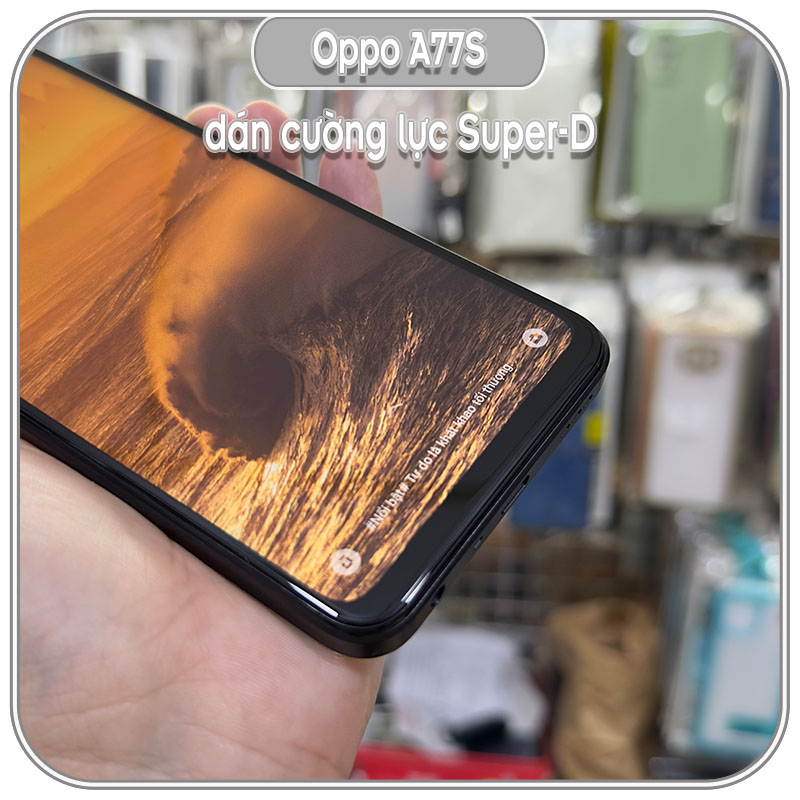 Cường lực Super-D cho Oppo A77S - Full viền Đen - hàng nhập khẩu