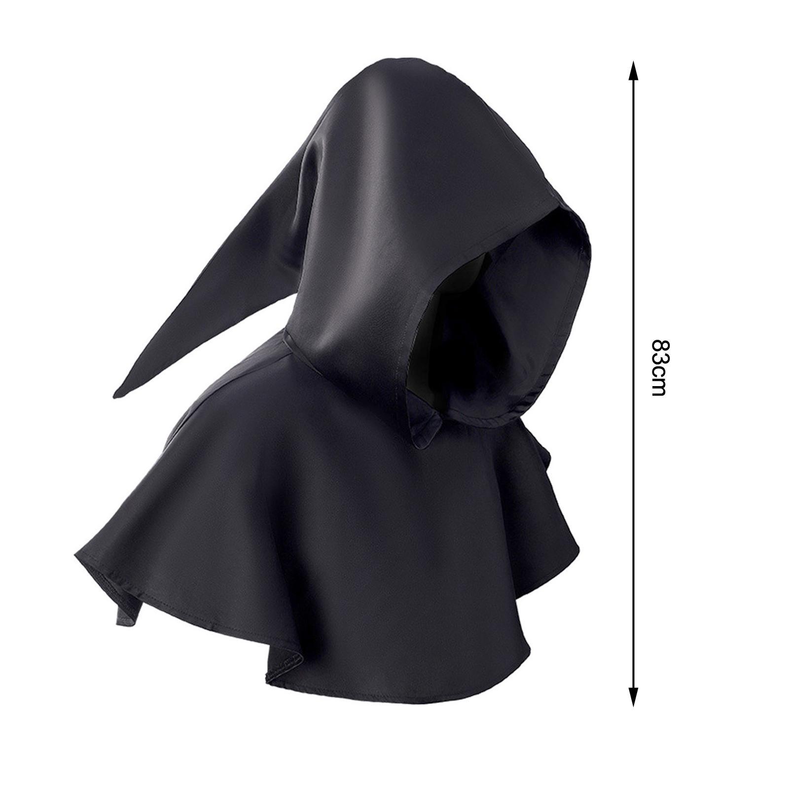 Halloween Cowl Medieval Cowl Hat Cosplay Costume Witch Cowl Hat Funny Halloween Poncho Hooded Poncho Hooded Cloak for Party Day