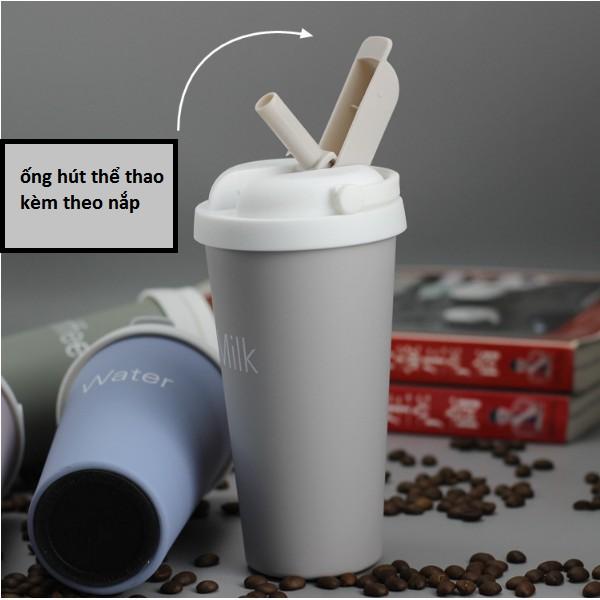 Ly giữ nhiệt kèm ống hút 500ml inox 304 loại tốt kiêm giá đỡ điện thoại - cốc giữ nhiệt inoxly giu nhiet