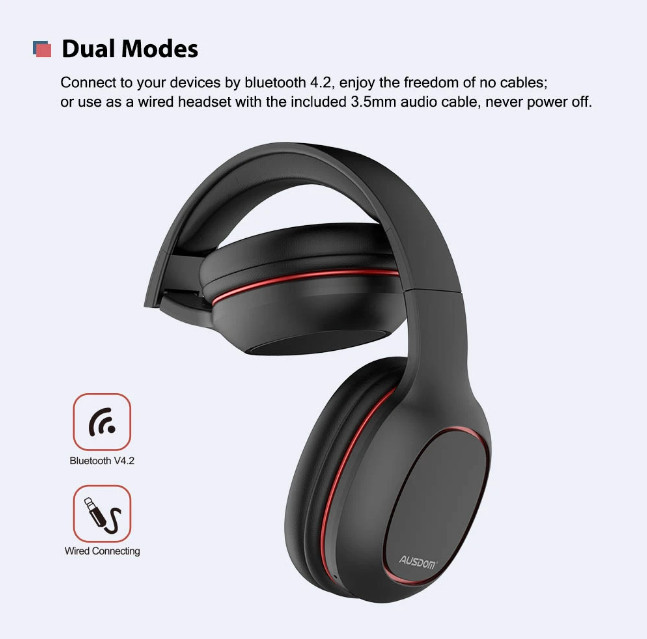 Tai Nghe Không Dây Bluetooth 4.2 AUSDOM M09 Hỗ Trợ Thẻ Nhớ - Hàng Chính Hãng