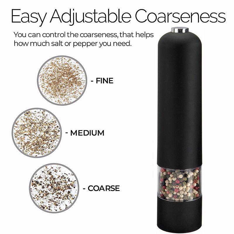 Điện Cối Xay Tiêu Tự Động Muối Tiêu Máy Xay Có Đèn Led Điều Chỉnh Coarseness Cho Gia Vị Nhà Bếp Và Tiện Ích