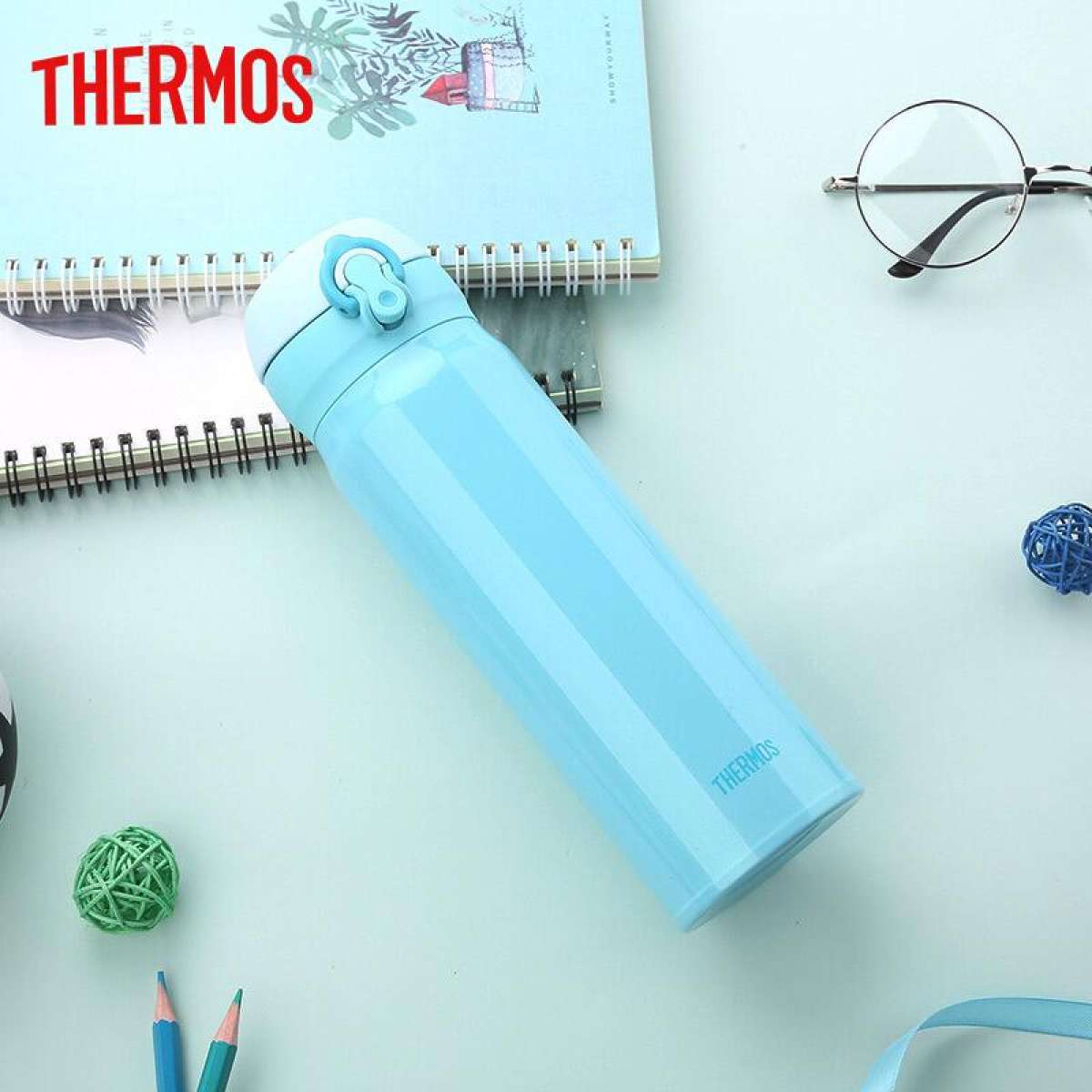 Bình giữ nhiệt Nhật Bản inox Thermos nút bấm 500ml JNL 502 ALB (JNL - 500/2) - Hàng chính hãng